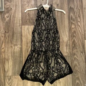 Black lace romper